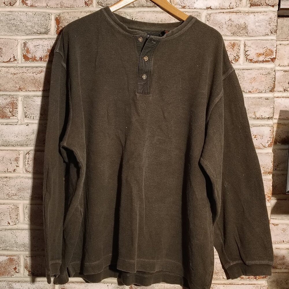 Parry Ellis Olive Henley - XXL